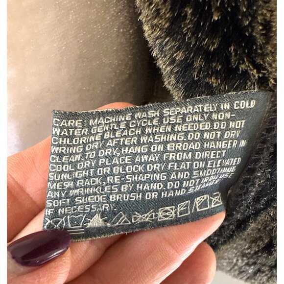 PERRY ELLIS Medium Portfolio Mens Brown Faux Suede Fur Lined Winter Jacket - Picture 12 of 14